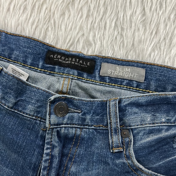 Aeropostale men’s slim straight blue denim jeans size 31/32 - Picture 5 of 8